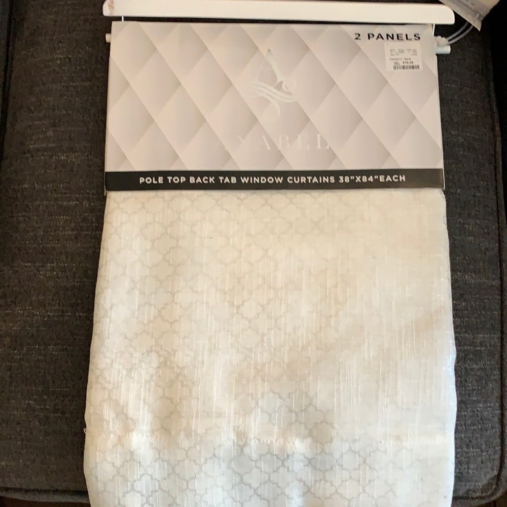 White with Silver Accents Sheer Panels